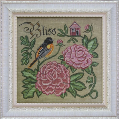 Cottage Garden Samplings, The Songbird's Garden Series, No. 6, Summer Bliss (Baltimore Oriole and Peonies), CGS-1045