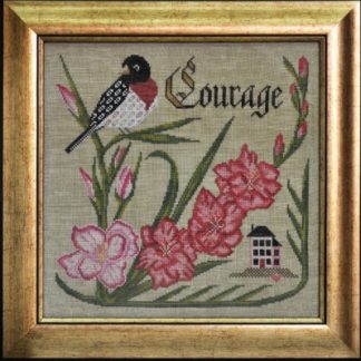 Cottage Garden Samplings, The Songbird's Garden Series, No. 8, Have Courage (Rose-breasted Grosbeak and Gladiolus), CGS-1047