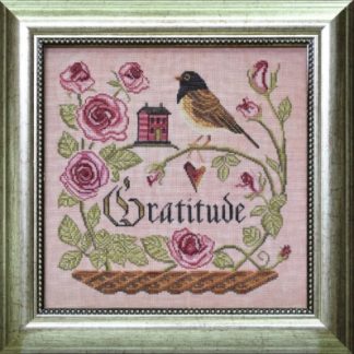 Cottage Garden Samplings, The Songbird's Garden Series, No. 12, Heart Full of Gratitude (Dark-eyed Junco and Roses), CGS-1052
