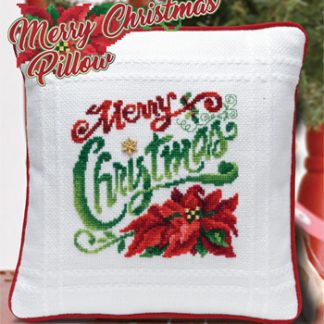 Stoney Creek, Cross Stitch Pattern, Leaflet 714, Merry Christmas Pillow