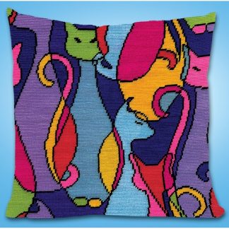 Design Works Crafts, Needlepoint Kit, Colorful Cats, 2614