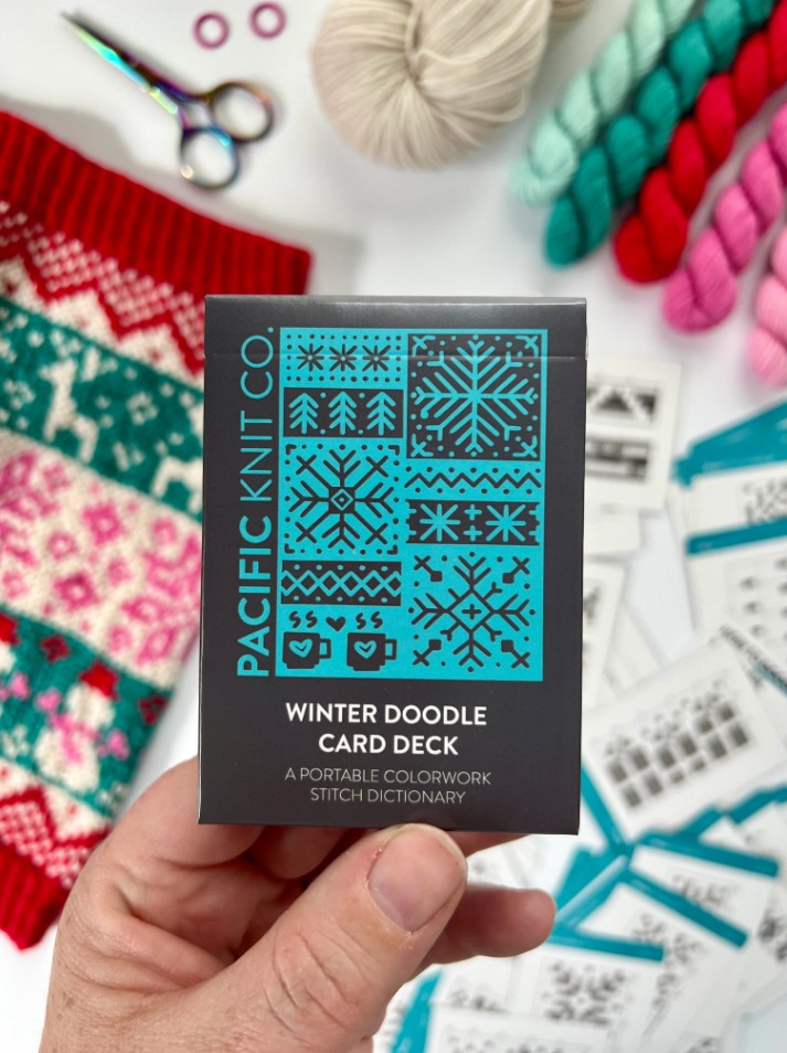 Pacific Knit Co, Doodle Card Deck, Winter (Snowflakes)