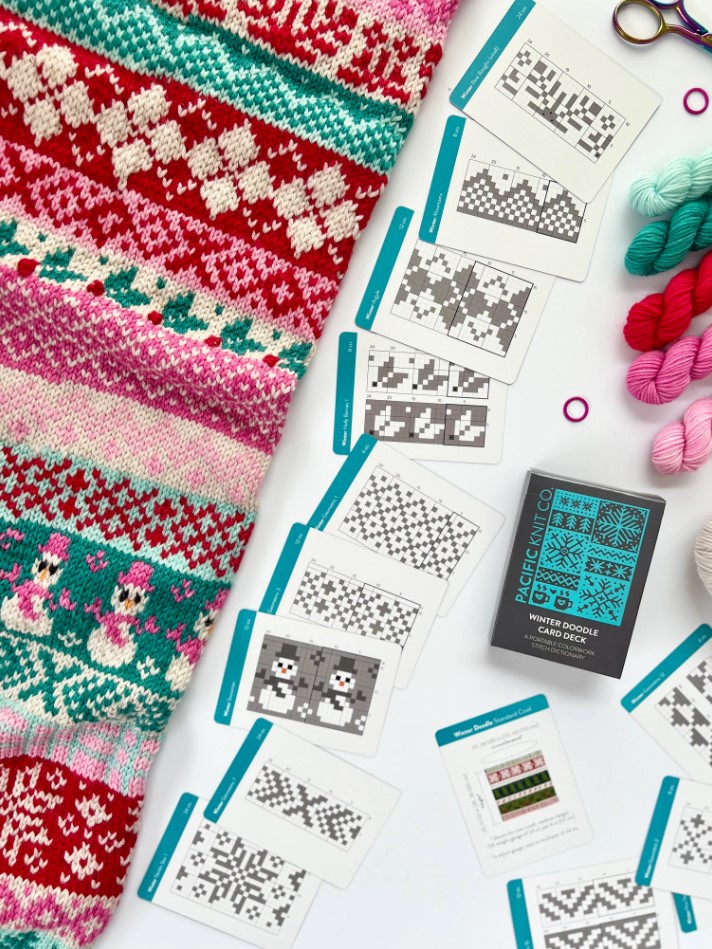 Pacific Knit Co, Doodle Card Deck, Winter (Snowflakes) - Image 2