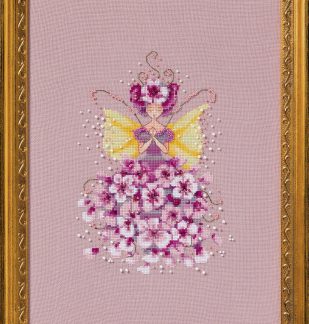 Nora Corbett Designs, Cross Stitch Pattern, NC380, Flutter Fruit Collection: Miss Cherry Blossom