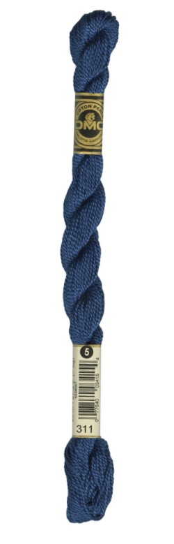 DMC, Perle Cotton Thread Skein, Size 5, 311, Dark Polar Blue, 115-5S-0311