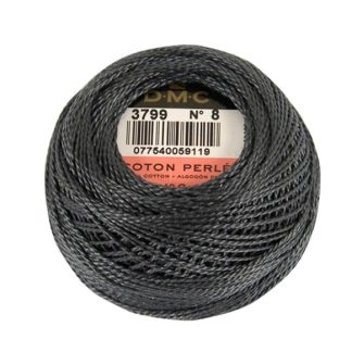DMC, Perle Cotton Thread Balls, Size 8, 3799 Anthracite