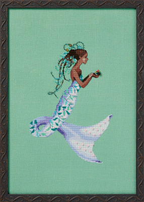 Nora Corbett Designs, Cross Stitch Pattern, NC376, Caribbean Collection: Saint Thomas Mermaid