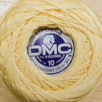 DMC, Cebelia, 3-ply Crochet Cotton Thread, Size 10, 167-745 Light Pale Yellow, Vintage