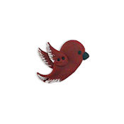 Stoney Creek, Buttons, Dark Red Bird, Right Facing, SB008DRDXS