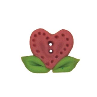 Stoney Creek, Buttons, SB333TCS, Terra Cotta Lacy Heart with Leaves, Small, 1 pc.