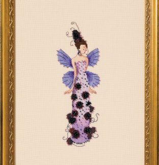 Nora Corbett Designs, Cross Stitch Pattern, NC381, Flutter Fruit Collection: Miss Blackberry