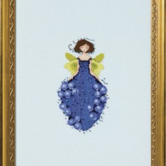Nora Corbett Designs, Cross Stitch Pattern, NC382, Flutter Fruit Collection: Miss Blueberry